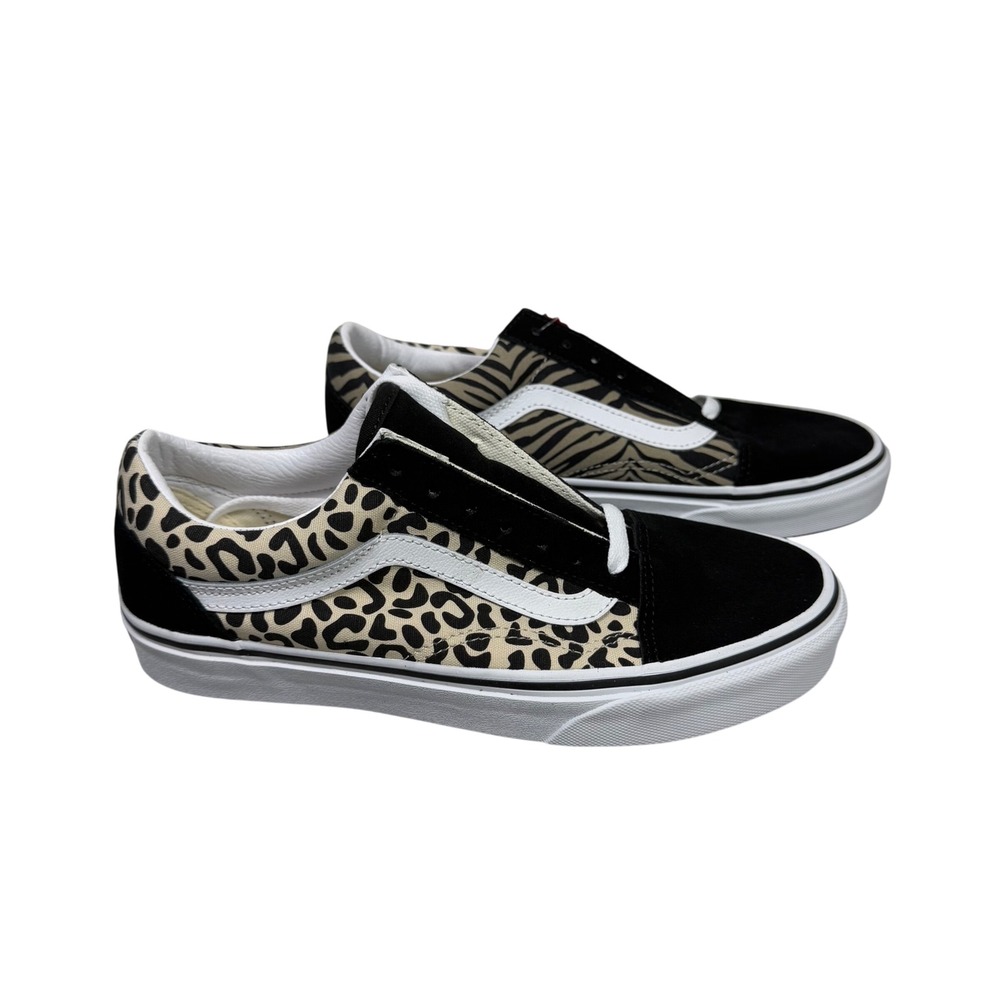 Vans Old Skool Animal Print Zebra Leopard Mix Casual Sneakers Women‎ Size 7